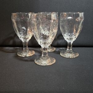 Libbey "Chilvary" Set Of Four Elegant Clear Glass Water Goblets